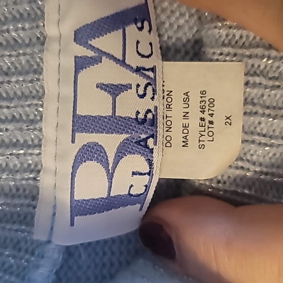 BFA CLASSICS Metallic Blue Sweater - Picture 2 of 2